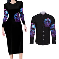 Witch Skull Couples Matching Long Sleeve Bodycon Dress and Long Sleeve Button Shirts Iam Who Iam Your Approval Isn't Need - Wonder Print Shop