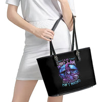 Witch Skull Leather Tote Bag Iam Who Iam Your Approval Isn't Need - Wonder Print Shop