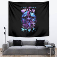 Witch Skull Tapestry Iam Who Iam Your Approval Isn't Need - Wonder Print Shop