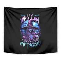 Witch Skull Tapestry Iam Who Iam Your Approval Isn't Need - Wonder Print Shop