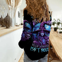 Witch Skull Women Casual Shirt Iam Who Iam Your Approval Isn't Need - Wonder Print Shop
