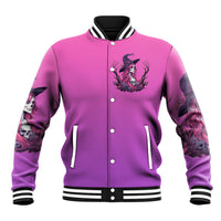 Witch Skull Baseball Jacket I'm A Grumpy Old Lady Sarcasm Depends On Your Stupidity - Wonder Print Shop