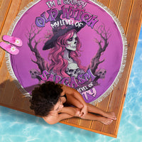 Witch Skull Beach Blanket I'm A Grumpy Old Lady Sarcasm Depends On Your Stupidity - Wonder Print Shop