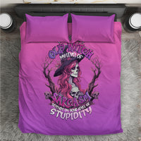 Witch Skull Bedding Set I'm A Grumpy Old Lady Sarcasm Depends On Your Stupidity - Wonder Print Shop