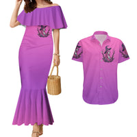 Witch Skull Couples Matching Mermaid Dress and Hawaiian Shirt I'm A Grumpy Old Lady Sarcasm Depends On Your Stupidity - Wonder Print Shop