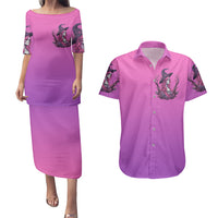 Witch Skull Couples Matching Puletasi Dress and Hawaiian Shirt I'm A Grumpy Old Lady Sarcasm Depends On Your Stupidity - Wonder Print Shop