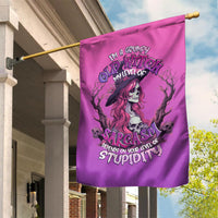 Witch Skull Garden Flag I'm A Grumpy Old Lady Sarcasm Depends On Your Stupidity - Wonder Print Shop