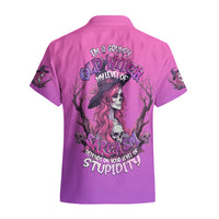 Witch Skull Hawaiian Shirt i'm A Grumpy Old Lady Sarcasm Depends On Your Stupidity - Wonder Print Shop