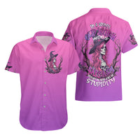 Witch Skull Hawaiian Shirt i'm A Grumpy Old Lady Sarcasm Depends On Your Stupidity - Wonder Print Shop
