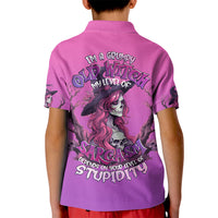 Witch Skull Kid Polo Shirt i'm A Grumpy Old Lady Sarcasm Depends On Your Stupidity - Wonder Print Shop