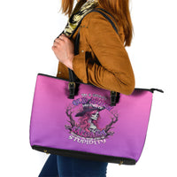Witch Skull Leather Tote Bag I'm A Grumpy Old Lady Sarcasm Depends On Your Stupidity - Wonder Print Shop