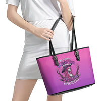 Witch Skull Leather Tote Bag I'm A Grumpy Old Lady Sarcasm Depends On Your Stupidity - Wonder Print Shop