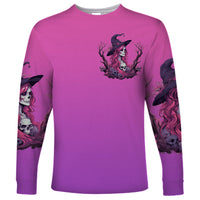 Witch Skull Long Sleeve Shirt i'm A Grumpy Old Lady Sarcasm Depends On Your Stupidity - Wonder Print Shop