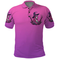 Witch Skull Polo Shirt I'm A Grumpy Old Lady Sarcasm Depends On Your Stupidity - Wonder Print Shop