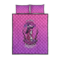 Witch Skull Quilt Bed Set I'm A Grumpy Old Lady Sarcasm Depends On Your Stupidity - Wonder Print Shop