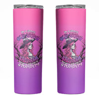 Witch Skull Skinny Tumbler I'm A Grumpy Old Lady Sarcasm Depends On Your Stupidity - Wonder Print Shop