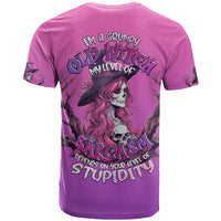 Witch Skull T Shirt i'm A Grumpy Old Lady Sarcasm Depends On Your Stupidity - Wonder Print Shop