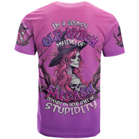 Witch Skull T Shirt I'm A Grumpy Old Lady Sarcasm Depends On Your Stupidity - Wonder Print Shop