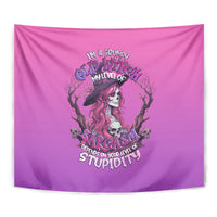 Witch Skull Tapestry I'm A Grumpy Old Lady Sarcasm Depends On Your Stupidity - Wonder Print Shop