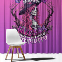 Witch Skull Window Curtain I'm A Grumpy Old Lady Sarcasm Depends On Your Stupidity - Wonder Print Shop