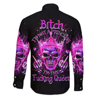 Queen Skull Family Matching Off Shoulder Short Dress and Hawaiian Shirt Bitch I'm Not A Princess I'm The Fucking Queen - Wonder Print Shop