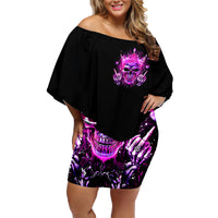 Queen Skull Family Matching Off Shoulder Short Dress and Hawaiian Shirt Bitch I'm Not A Princess I'm The Fucking Queen - Wonder Print Shop