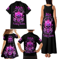 Queen Skull Family Matching Tank Maxi Dress and Hawaiian Shirt Bitch I'm Not A Princess I'm The Fucking Queen - Wonder Print Shop