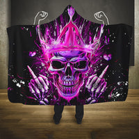 Queen Skull Hooded Blanket Bitch I'm Not A Princess I'm The Fucking Queen