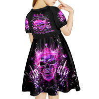 Queen Skull Kid Short Sleeve Dress Bitch I'm Not A Princess I'm The Fucking Queen - Wonder Print Shop