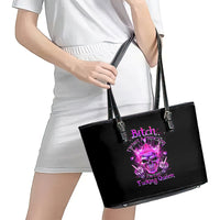 Queen Skull Leather Tote Bag Bitch I'm Not A Princess I'm The Fucking Queen - Wonder Print Shop