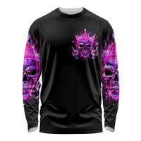 Queen Skull Long Sleeve Shirt Bitch I'm Not A Princess I'm The Fucking Queen - Wonder Print Shop