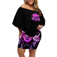 Queen Skull Off Shoulder Short Dress Bitch I'm Not A Princess I'm The Fucking Queen - Wonder Print Shop