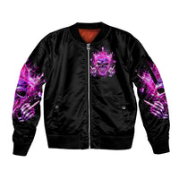 Queen Skull Sleeve Zip Bomber Jacket Bitch I'm Not A Princess I'm The Fucking Queen - Wonder Print Shop