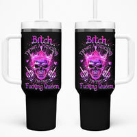 Queen Skull Tumbler With Handle Bitch I'm Not A Princess I'm The Fucking Queen - Wonder Print Shop