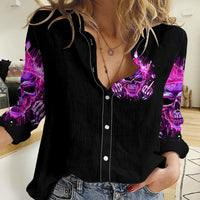 Queen Skull Women Casual Shirt Bitch I'm Not A Princess I'm The Fucking Queen - Wonder Print Shop