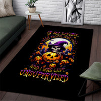 Pumpkin Witch Skull Area Rug In My Defense The Moon Was Full And I Was Left Unsupervided - Wonder Print Shop