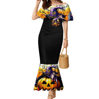 Pumpkin Witch Skull Family Matching Mermaid Dress and Hawaiian Shirt In My Defense The Moon Was Full And I Was Left Unsupervided - Wonder Print Shop