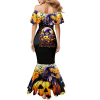 Pumpkin Witch Skull Family Matching Mermaid Dress and Hawaiian Shirt In My Defense The Moon Was Full And I Was Left Unsupervided - Wonder Print Shop