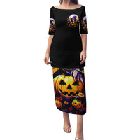 Pumpkin Witch Skull Family Matching Puletasi and Hawaiian Shirt In My Defense The Moon Was Full And I Was Left Unsupervided - Wonder Print Shop