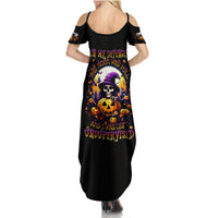 Pumpkin Witch Skull Family Matching Summer Maxi Dress and Hawaiian Shirt In My Defense The Moon Was Full And I Was Left Unsupervided - Wonder Print Shop