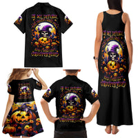Pumpkin Witch Skull Family Matching Tank Maxi Dress and Hawaiian Shirt In My Defense The Moon Was Full And I Was Left Unsupervided - Wonder Print Shop