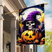 Pumpkin Witch Skull Garden Flag In My Defense The Moon Was Full And I Was Left Unsupervided - Wonder Print Shop