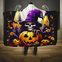 Pumpkin Witch Skull Hooded Blanket In My Defense The Moon Was Full And I Was Left Unsupervided
