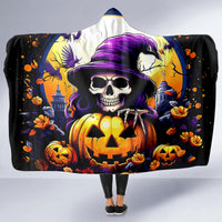 Pumpkin Witch Skull Hooded Blanket In My Defense The Moon Was Full And I Was Left Unsupervided