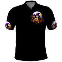 Pumpkin Witch Skull Polo Shirt In My Defense The Moon Was Full And I Was Left Unsupervided - Wonder Print Shop