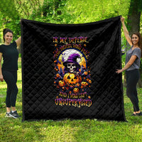 Pumpkin Witch Skull Quilt In My Defense The Moon Was Full And I Was Left Unsupervided - Wonder Print Shop