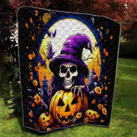 Pumpkin Witch Skull Quilt In My Defense The Moon Was Full And I Was Left Unsupervided - Wonder Print Shop