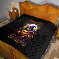 Pumpkin Witch Skull Quilt In My Defense The Moon Was Full And I Was Left Unsupervided - Wonder Print Shop