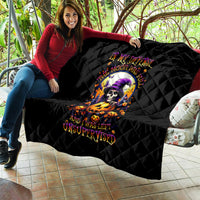 Pumpkin Witch Skull Quilt In My Defense The Moon Was Full And I Was Left Unsupervided - Wonder Print Shop