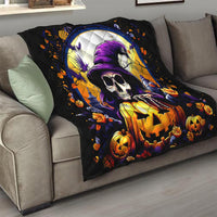 Pumpkin Witch Skull Quilt In My Defense The Moon Was Full And I Was Left Unsupervided - Wonder Print Shop